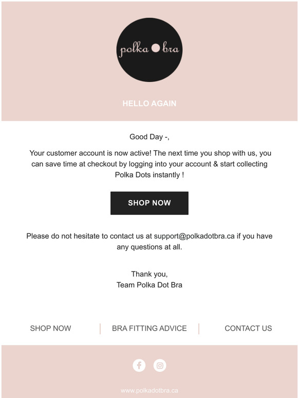 Customer account confirmation