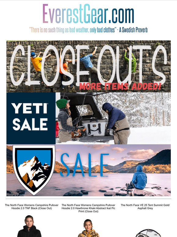 Yeti, KUHL, The North Face and More! Milled