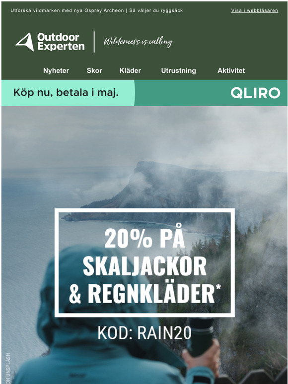20% p skaljackor & regnklder fr verraskande ventyrsvder