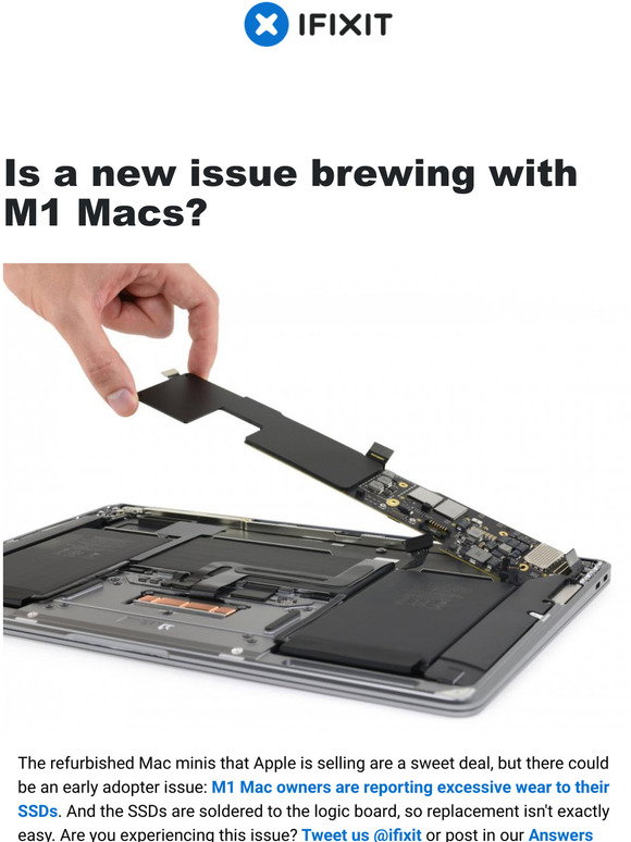 iFixit: M1 Mac SSDs are showing excessive use | Milled