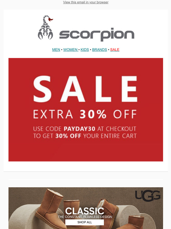 Extra 30% OFF  including items on SALE