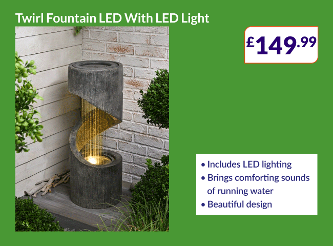 Twirl Fountain With LED Light