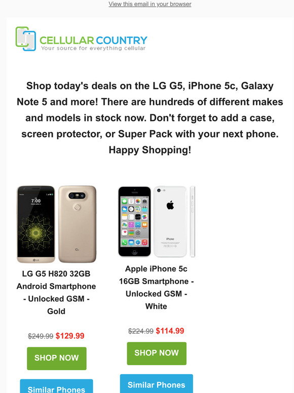 Cellular Country Get It While It Is In Stock Lg G5 Iphone 5c Galaxy Note 5 And More Milled