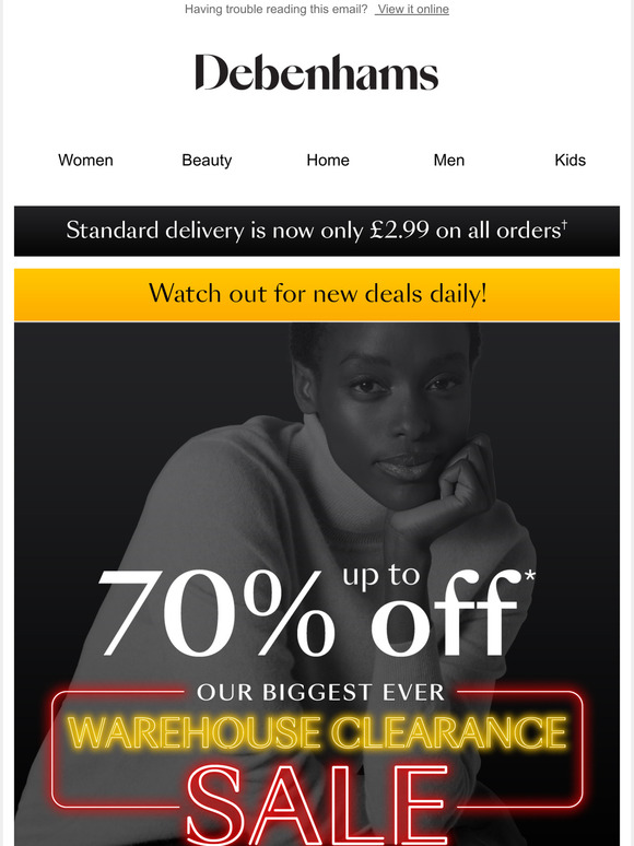 Debenhams Shop our Warehouse Clearance Sale now Milled