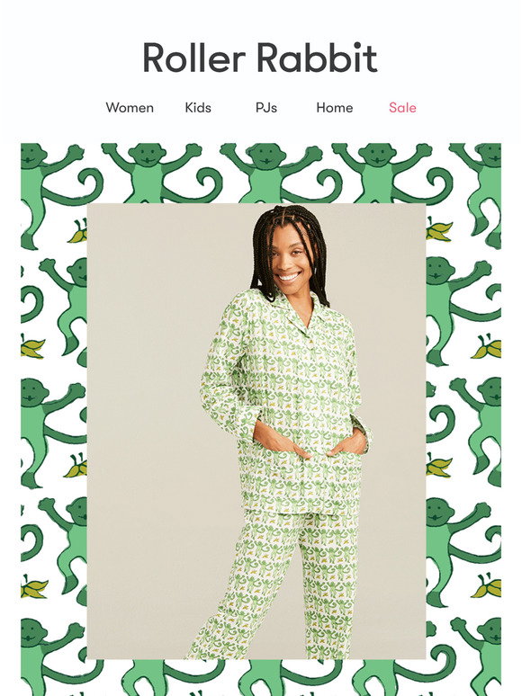 Roller Rabbit: GREEN MONKEYS PJs HAVE ARRIVED!! | Milled