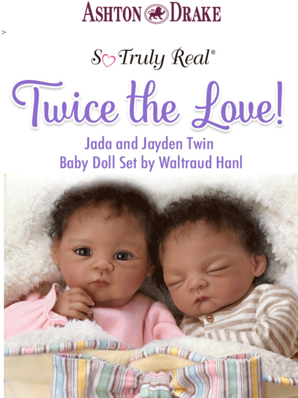 waltraud hanl jada and jayden poseable twin baby doll set