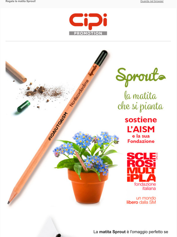 Eco-matita Sprout girasole personalizzata con semi che si piantano