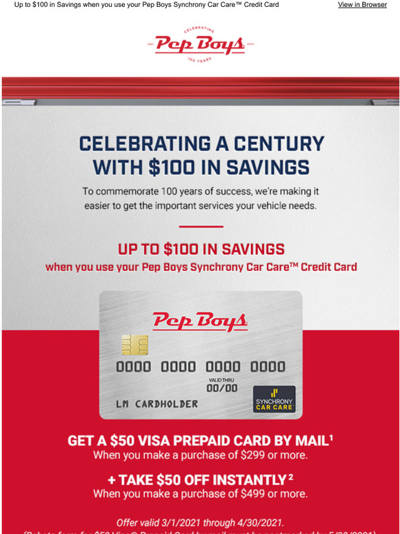 Pep Boys Big Purchase Save Up To 100 With Financing Milled