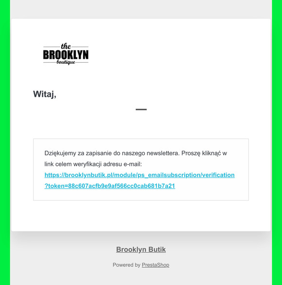 [Brooklyn Butik] E-mail weryfikacyjny