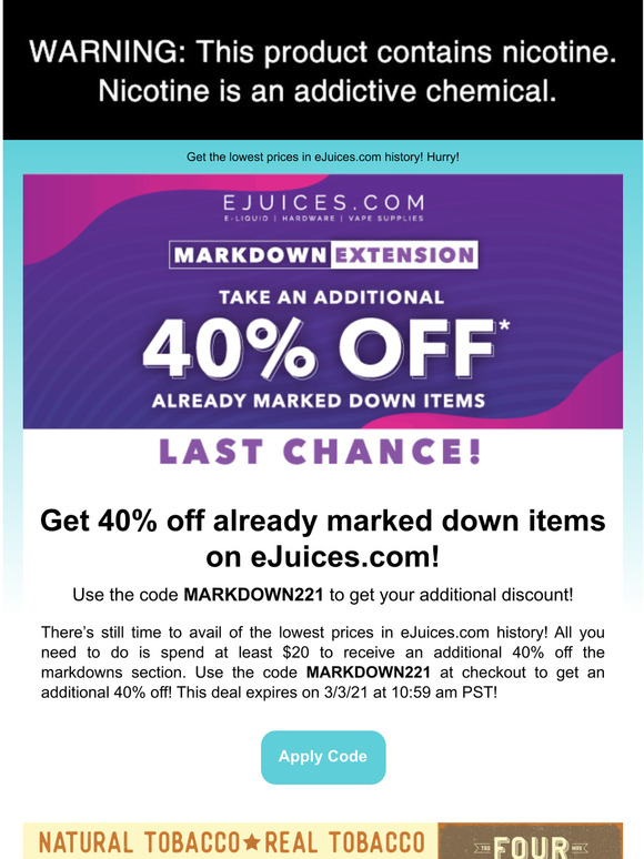 Last chance for 40 off markdowns on Milled