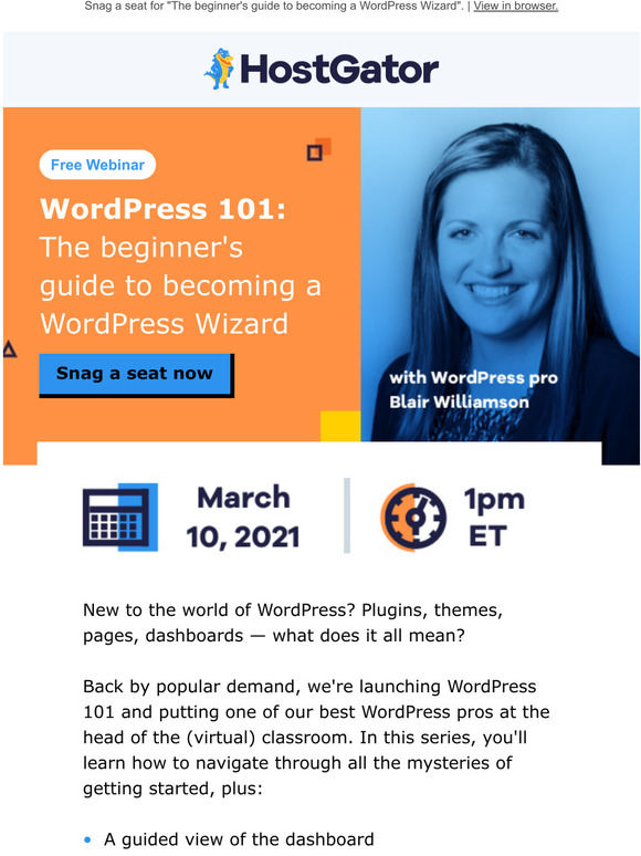 Free beginner WordPress webinar!