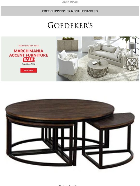 Need Some New Accents? Save Up to 75% on Accent Furniture!