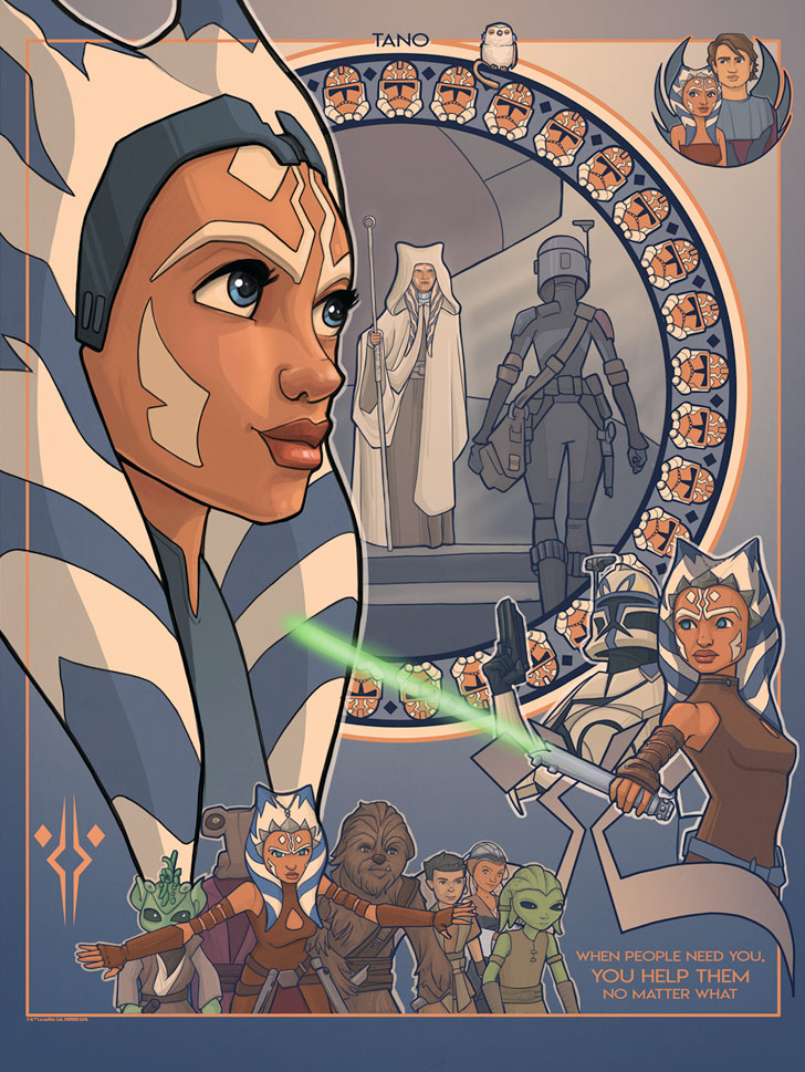 Dark Ink: New STAR WARS Ahsoka Tano Print from Karen Hallion!