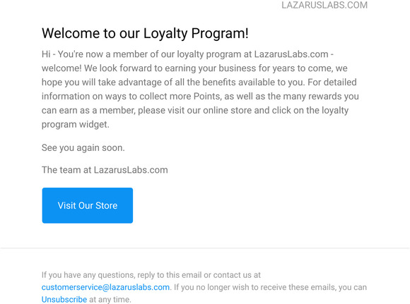 Welcome to our Loyalty Program!