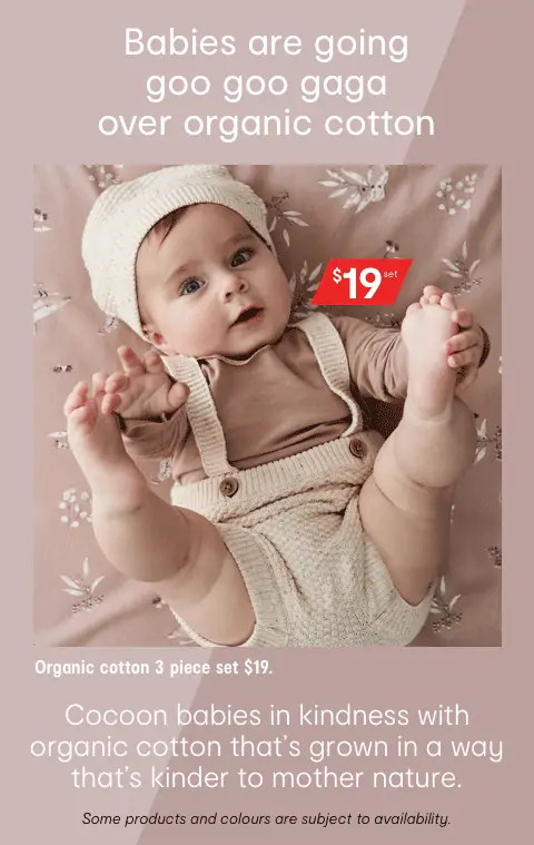 Babies are going goo goo gaga over organic cotton. Organic cotton 2-3 piece set $19