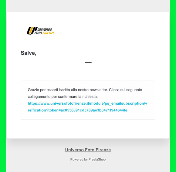 [Universo Foto Firenze] Verifica email
