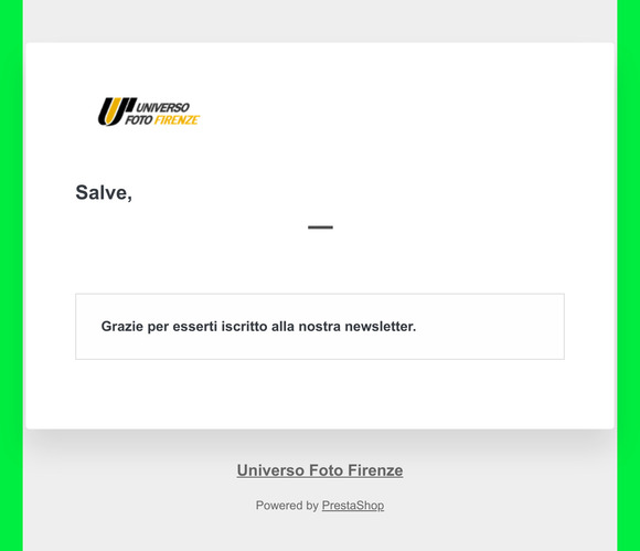 [Universo Foto Firenze] Conferma newsletter
