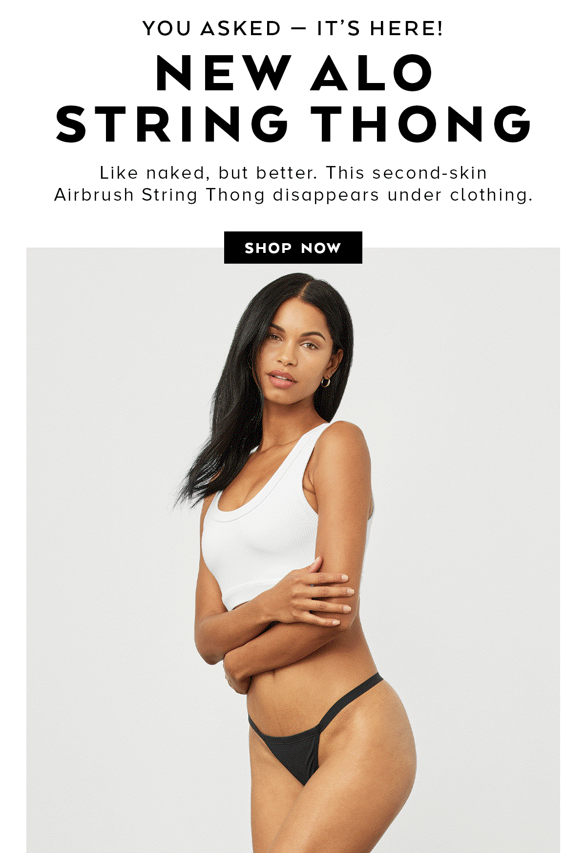 Alo Yoga: NEW & JUST RIGHT! INVISIBLE STRING THONG | Milled