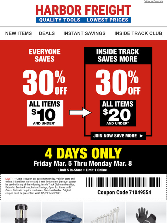 Harbor Freight 30 Off Coupon Printable