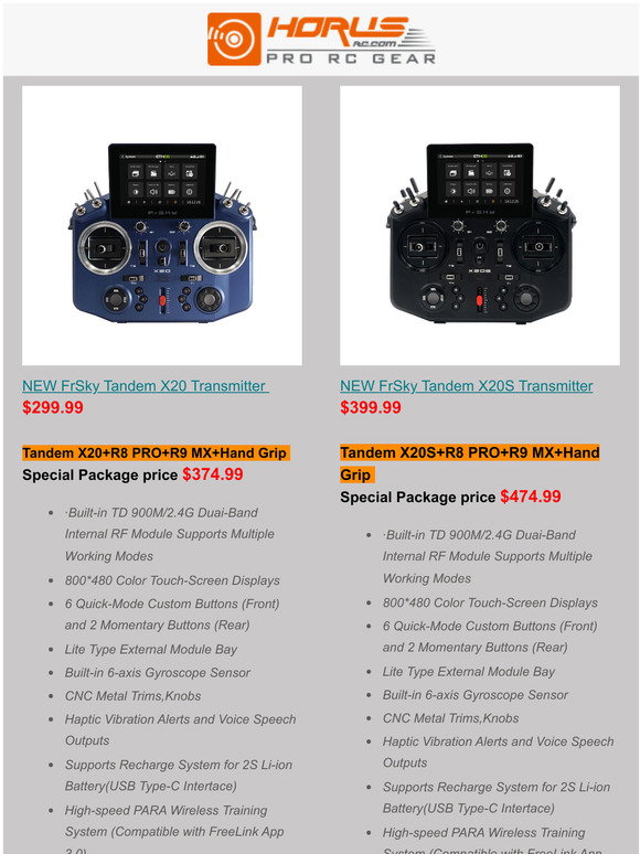 Horus RC Big Surprise FrSky Tandem X20 X20S Transmitter Officially SALE The Ultra low Presale 