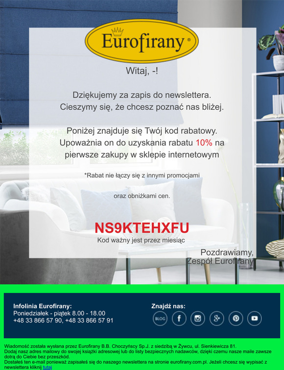 Dzikujemy za zapis do newslettera.