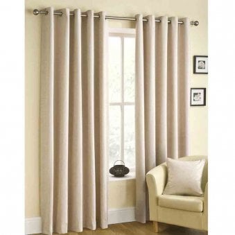 Buckingham Ivory Chenille Eyelet Curtains