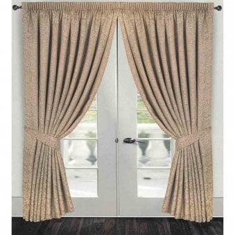 Windsor Jacquard Pencil Pleat Curtains Cream