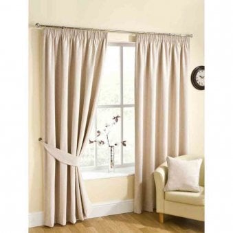 Buckingham Ivory Chenille Pencil Pleat Curtains