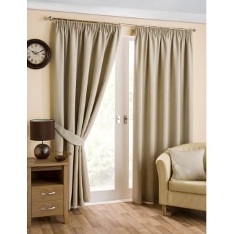 Bellerive Natural Thermal Blackout Pencil Pleat Curtains
