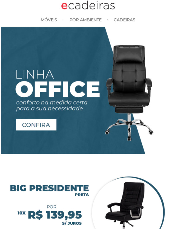 Linha Office: Conforto na medida certa para a sua necessidade!