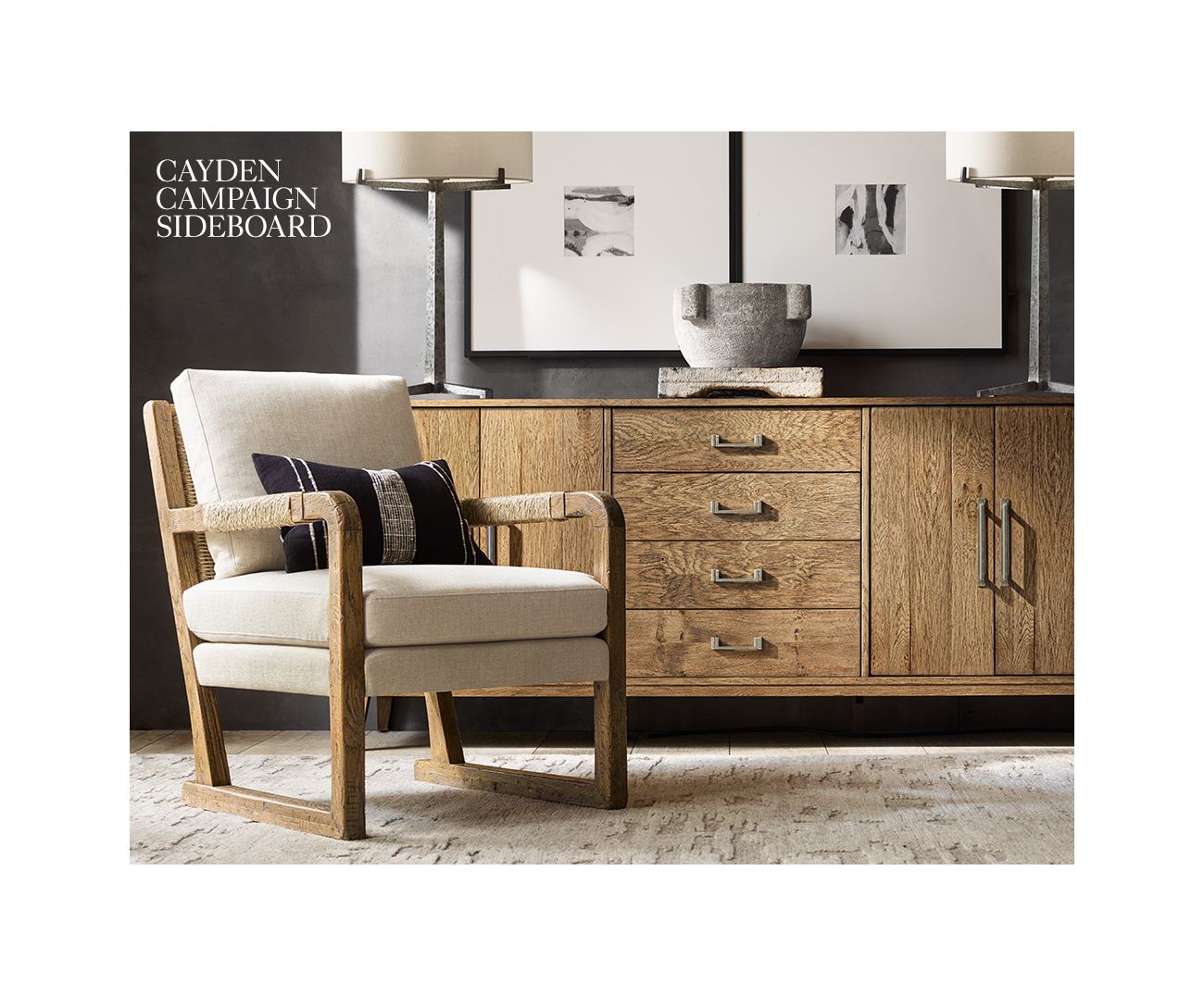 Restoration Hardware True Grain. The Cayden Campaign Collection. Milled