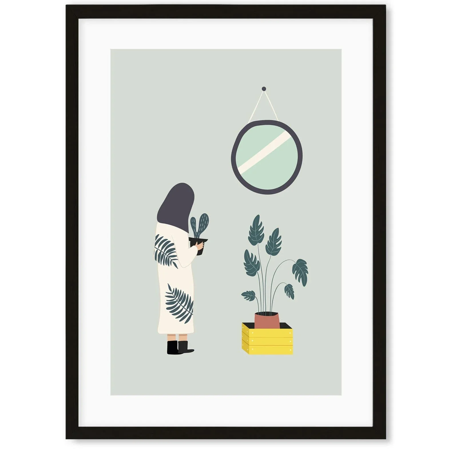 Image of Plant Life Girl Cactus Art Print