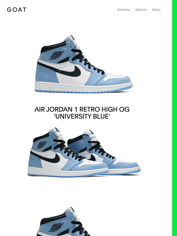 air jordan 1 blue goat