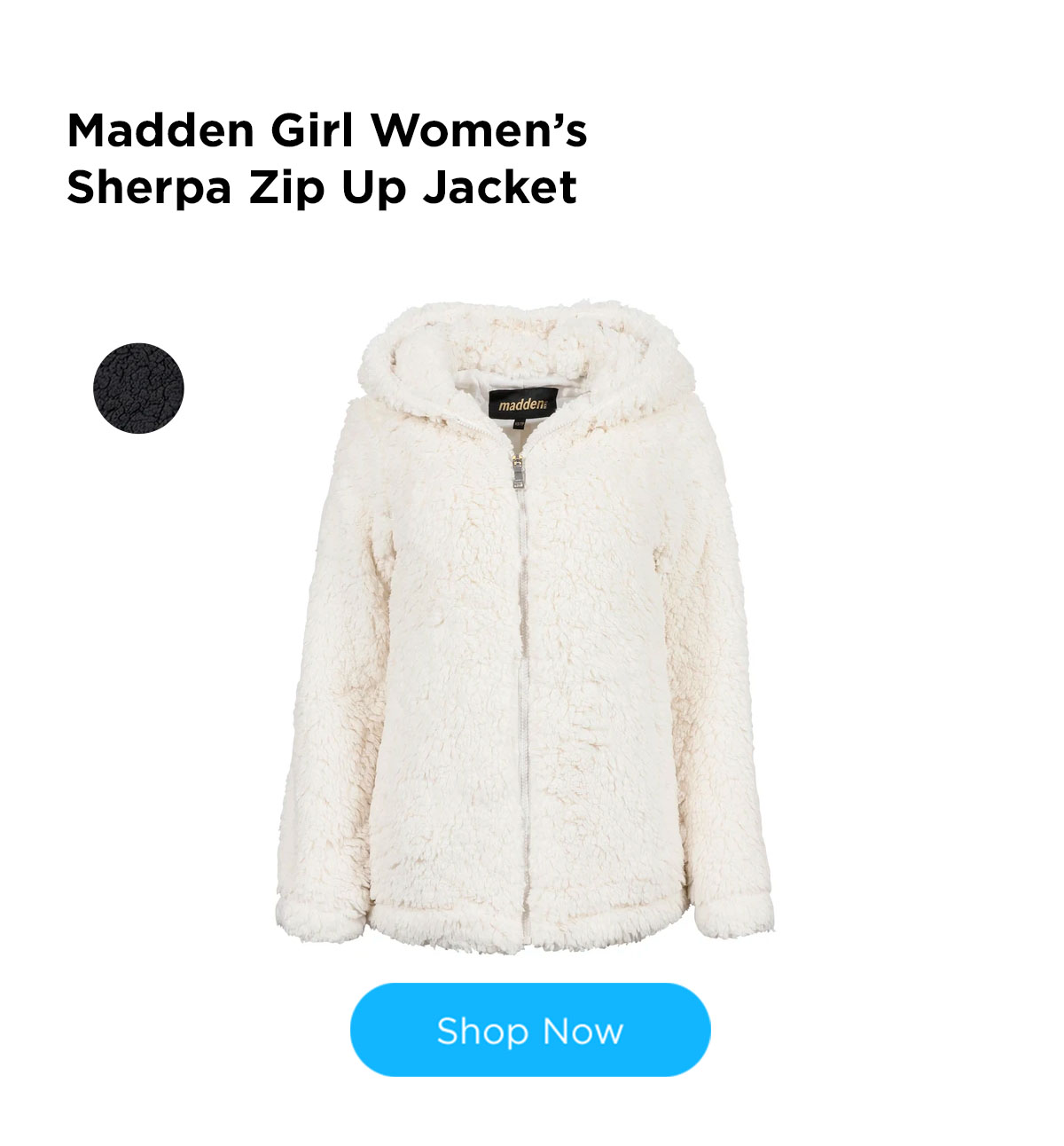 madden girl women's sherpa zip up jacket