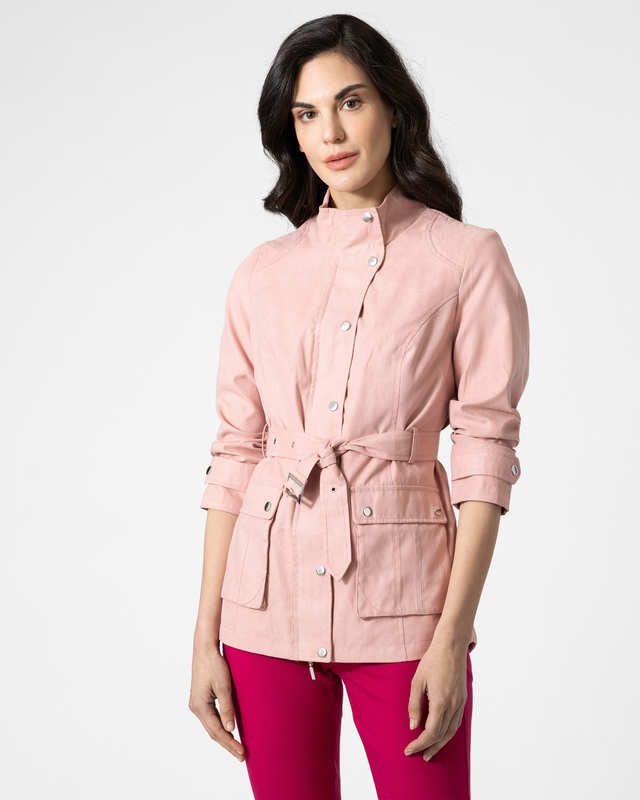 Übergangsjacke in Veloursoptik