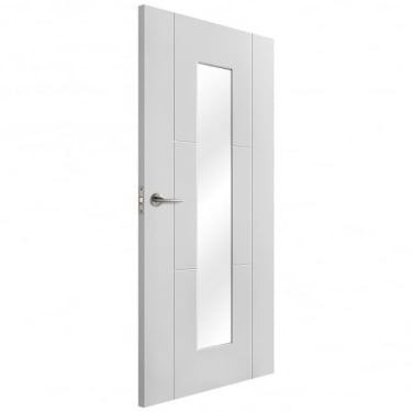 Internal White Primed Trent 3P 1L Clear Glass Door (IWPTRECG)