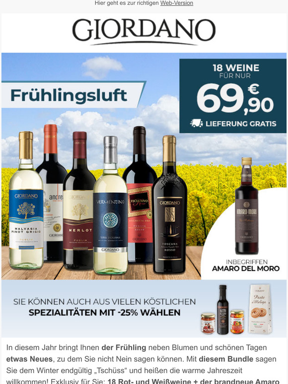 Giordano Weine Shop für italienische Weine und Köstlichkeiten Das