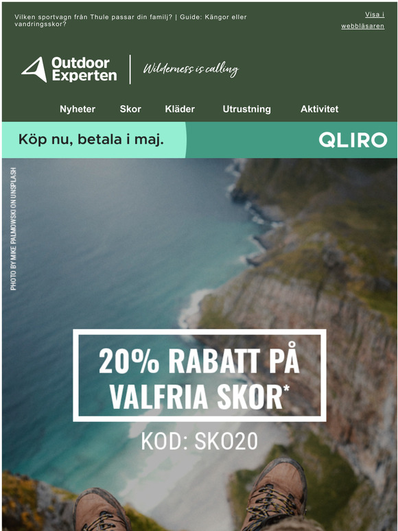 20% p valfria skor fr rets vandringar, lparpass eller cykelturer