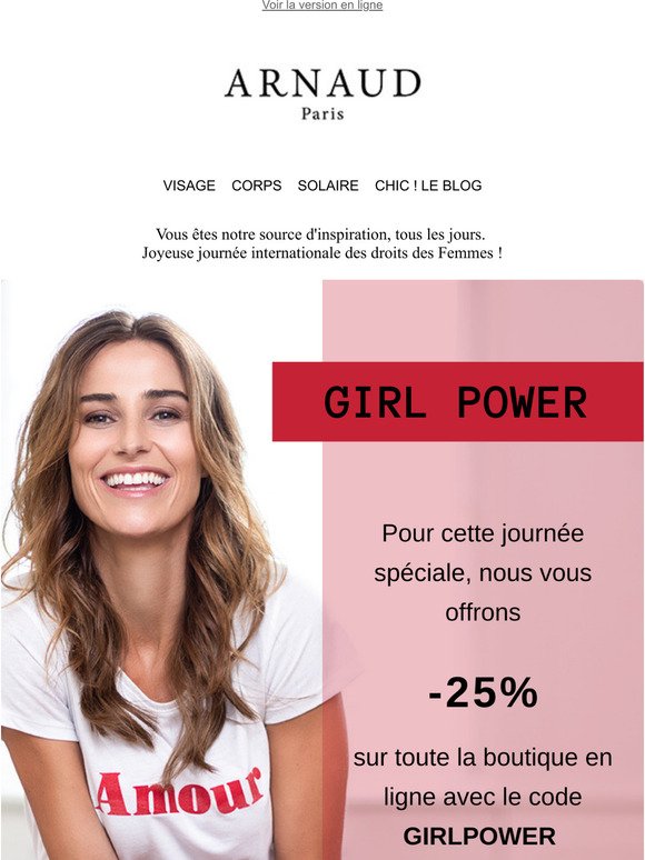 GIRL POWER : -25% sur la boutique en ligne aujourd'hui !