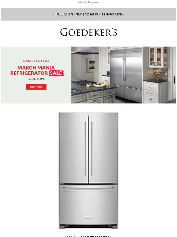 Refrigerators on Sale Now! March Mania Deals Up to 65% Off!