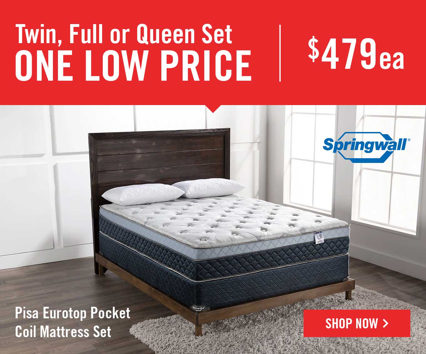 Springwall pisa eurotop queen mattress deals set