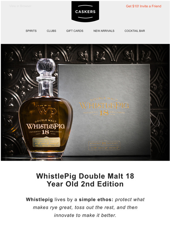 Caskers [JUST RELEASED] WhistlePig 18 YO 2nd Edition Milled