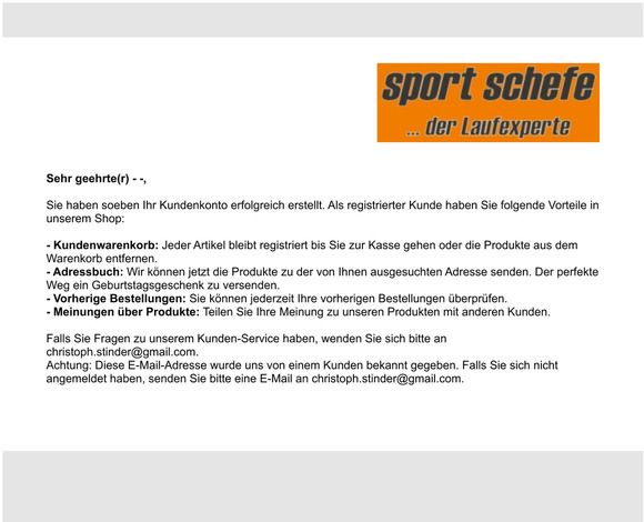 Informationen zu Ihrem Kundenkonto
