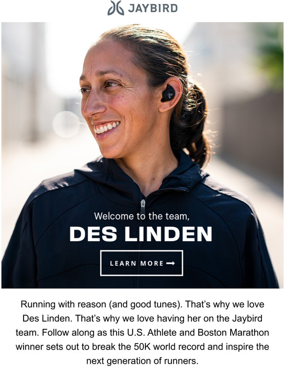 Des Linden joins Jaybird!