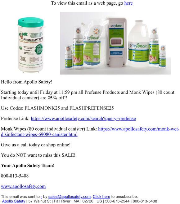  Apollo Safety - FLASH SALE!! 