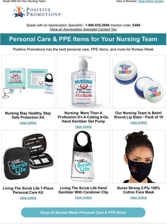 Positive Promotions Best of Personal Care & PPE Items for Nurses Week