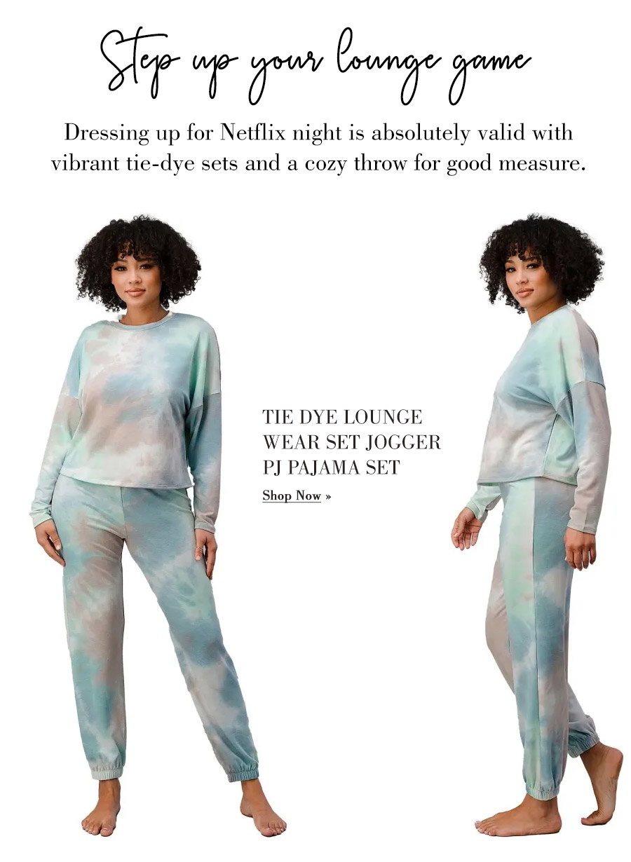 Tie Dye Lounge Wear Set Jogger Pj Pajama Set