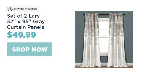 Set of 2 Lary Gray Curtain Panels - $49.99