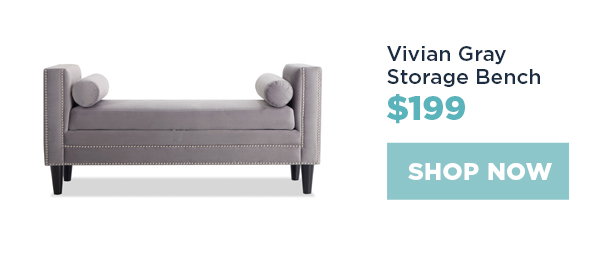 Vivian Gray Storage Bench - $199