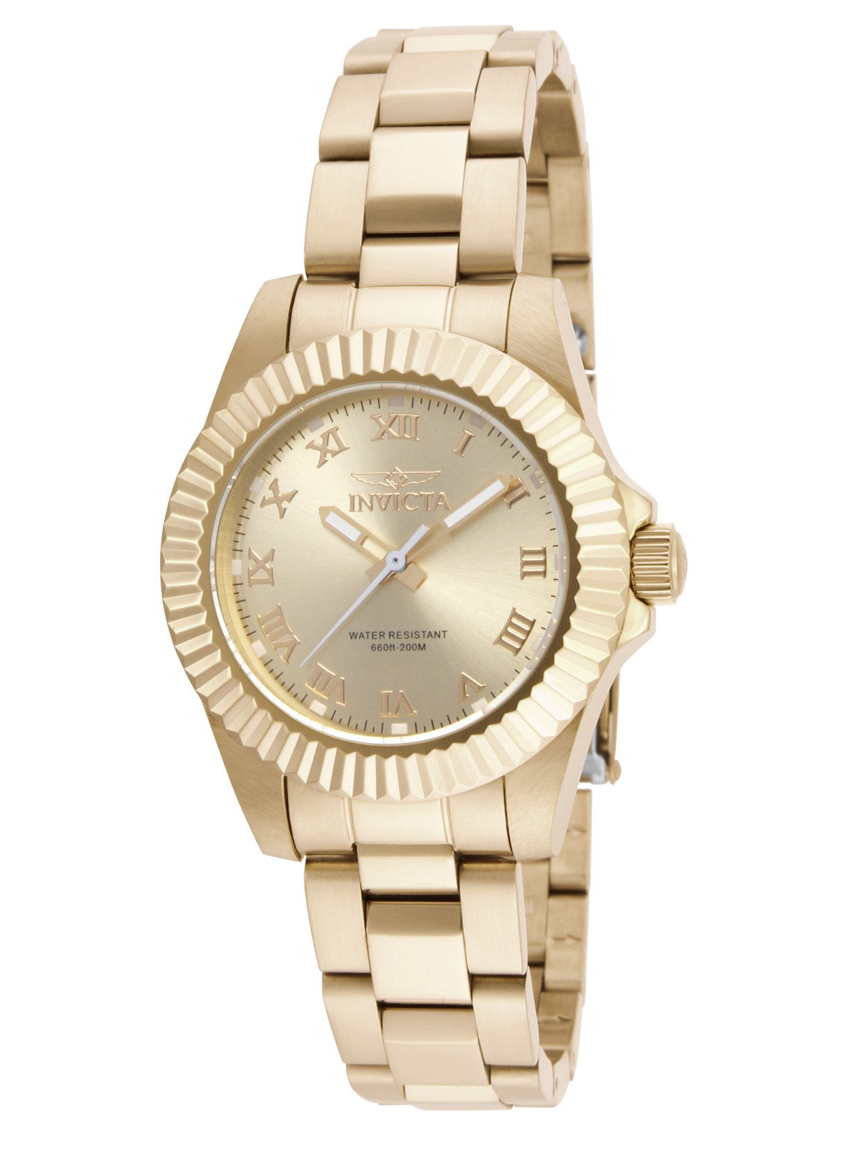 Invicta Pro Diver Swiss Movement Quartz Watch - Gold case with Gold tone Stainless Steel band - Model 16762